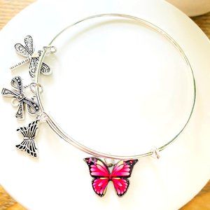 Pink Butterfly Bangle